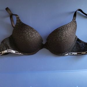 VS Pink Leopard Lace Push Up Bra